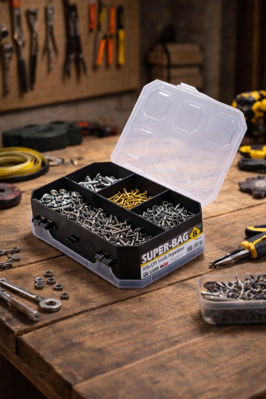 Super-Bag 8 Bölmeli Alfa Çift Taraflı Organizer Çanta - ASR5019 | ID3080