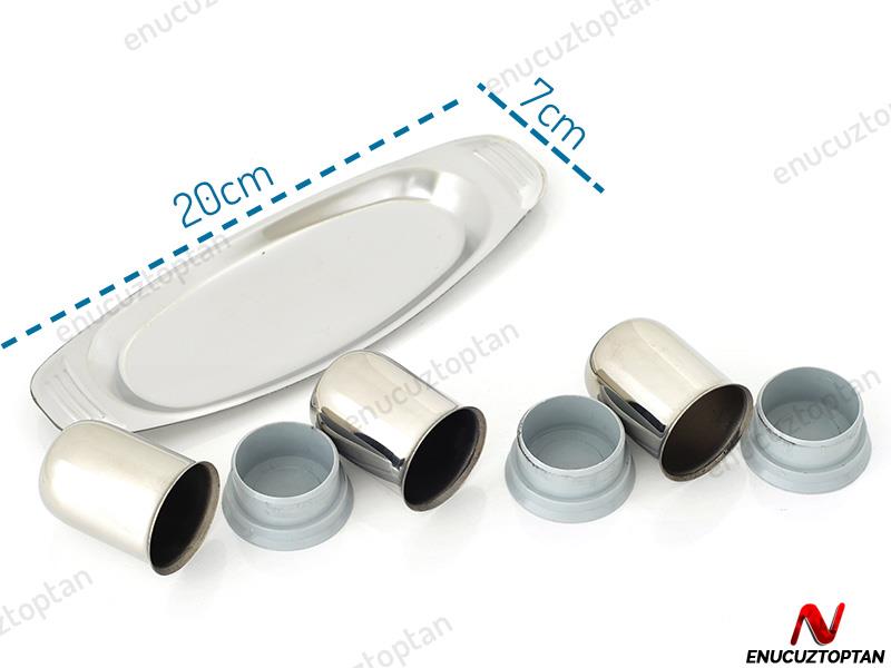 Abant Çelik Gondol Metal Baharatlık Takımı - Tuzluk, Kürdanlık, Karabiberlik | ID2417