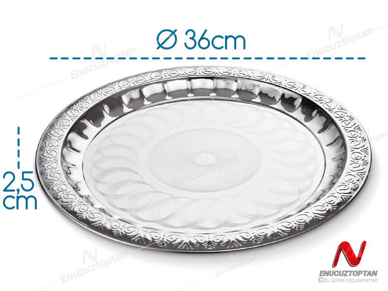 Abant Çelik Palmiye Çay Tepsisi No:1 - 36cm | ID3647