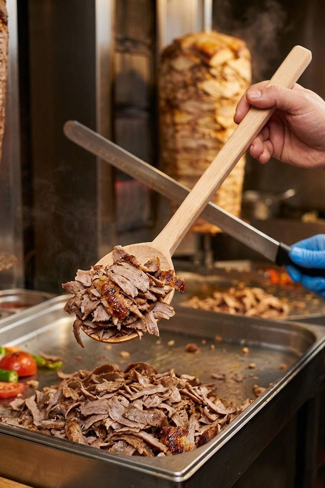 Ahşap Döner Kepçesi - Dönerci Kaşığı Orta Boy 40cm | ID1852