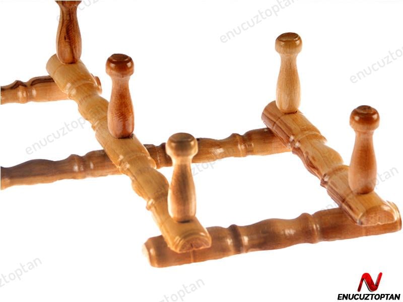 Ahşap Duvar Askısı - 10 Kancalı Nostaljik Akordiyon Askı | ID1823