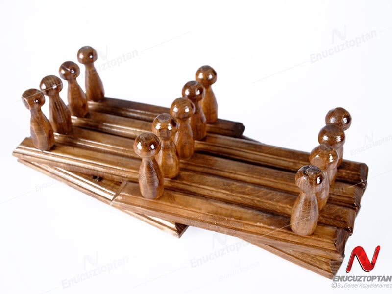 Ahşap Duvar Askısı - 13 Topuzlu Nostaljik Akordiyon Askı  |  ID4439 