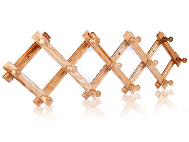 Ahşap Duvar Askısı - 13 Topuzlu Nostaljik Akordiyon Askı  |  ID4439 