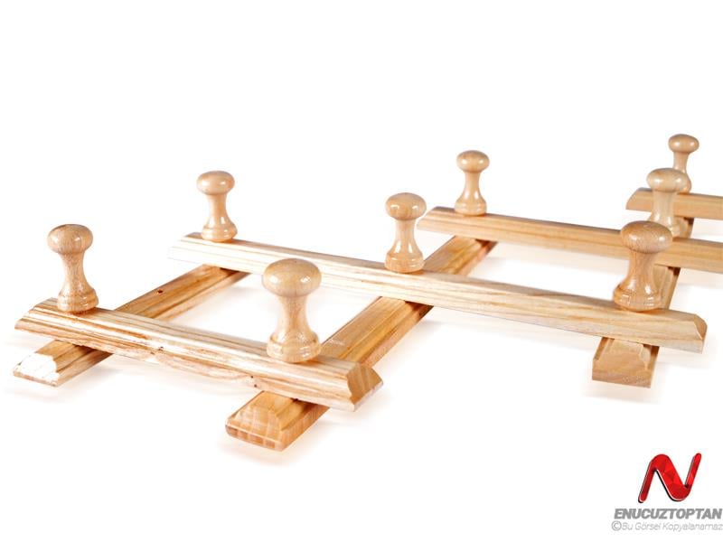 Ahşap Duvar Askısı - 13 Topuzlu Nostaljik Akordiyon Askı  |  ID4439 