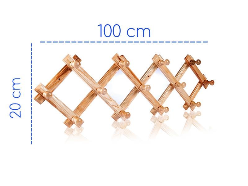 Ahşap Duvar Askısı - 13 Topuzlu Nostaljik Akordiyon Askı  |  ID4439 