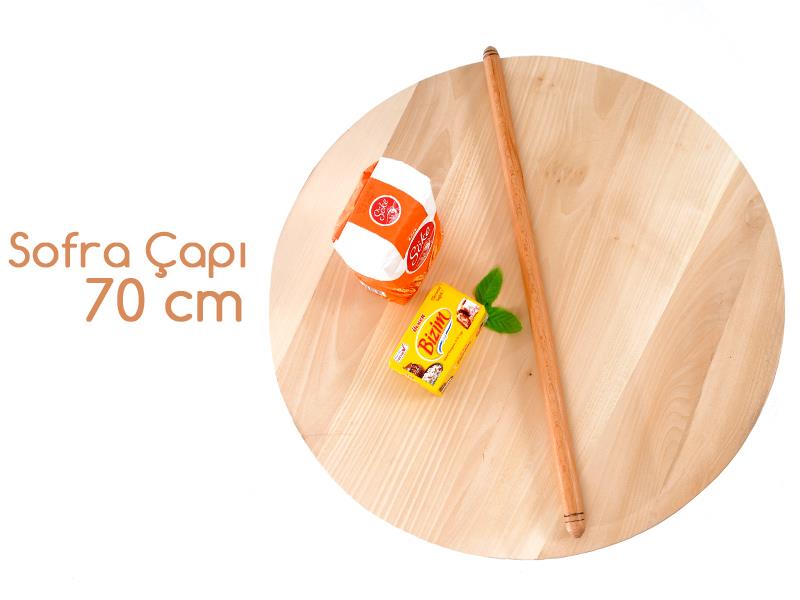 Ahşap Ihlamur Ağacından Katlanabilir Yer Sofrası 70 cm  | ID4604