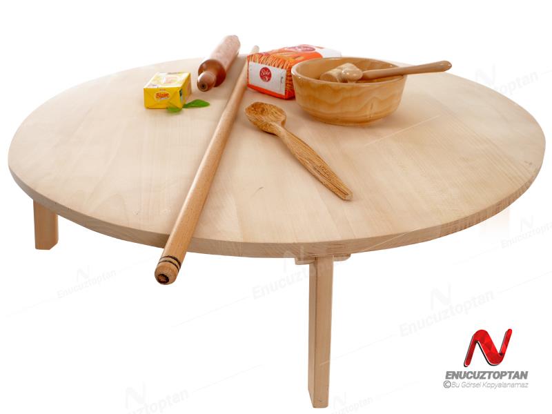 Ahşap Ihlamur Ağacından Katlanabilir Yer Sofrası 100 cm  | ID4607