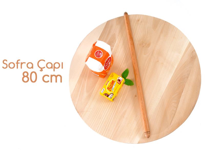 Ahşap Ihlamur Ağacından Katlanabilir Yer Sofrası 80 cm  | ID4605