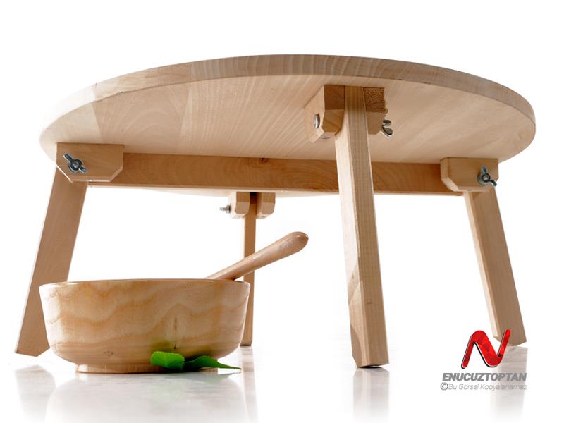 Ahşap Ihlamur Ağacından Katlanabilir Yer Sofrası 60 cm  | ID4603