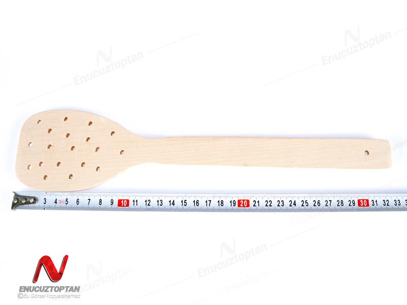 Ahşap Kevgir Delikli Spatula 32 cm | ID4440