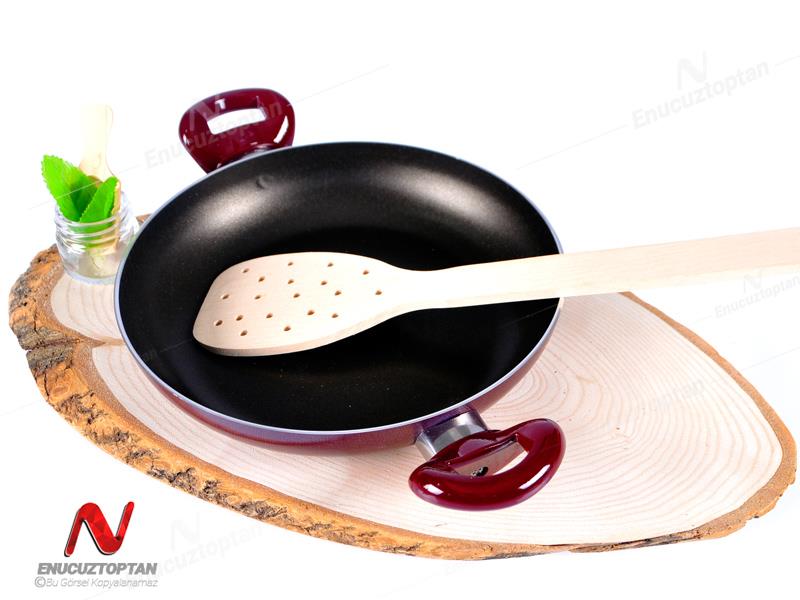 Ahşap Kevgir Delikli Spatula 32 cm | ID4440