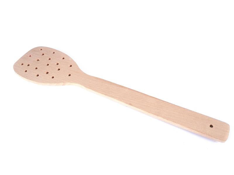 Ahşap Kevgir Delikli Spatula 32 cm | ID4440