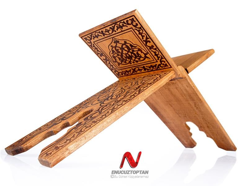 Ahşap Rahle Katlanabilir Yakma Desenli Orta Boy | ID4404