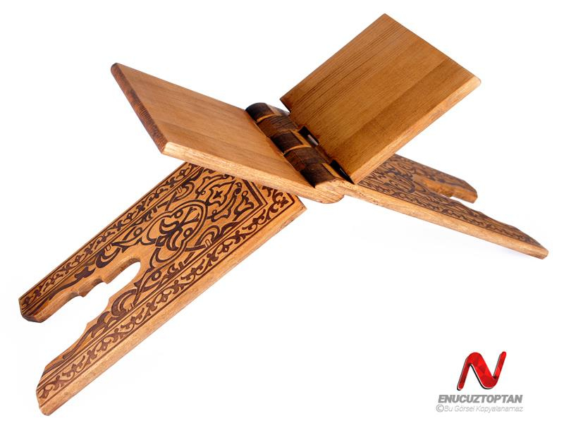 Ahşap Rahle Katlanabilir Yakma Desenli Orta Boy | ID4404