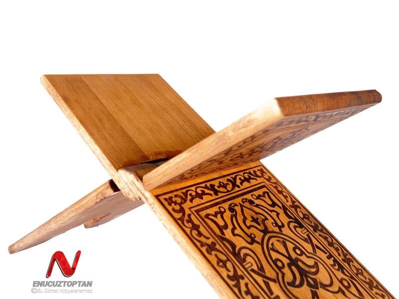 Ahşap Rahle Katlanabilir Yakma Desenli Orta Boy | ID4404