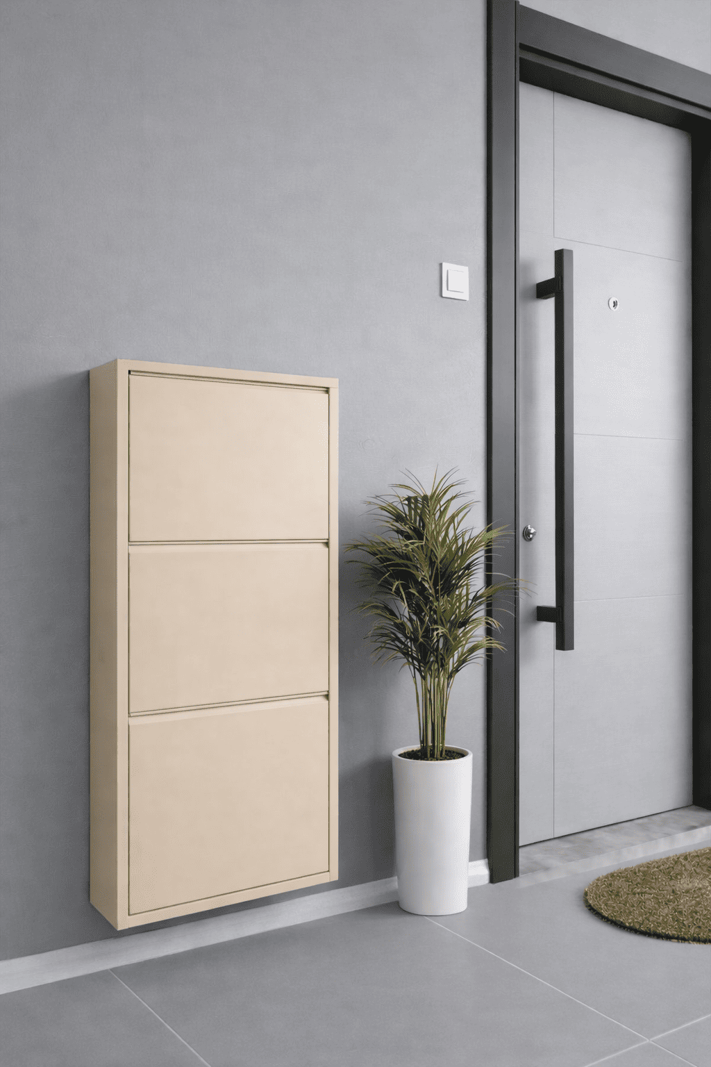 Alezy 3 Çekmeceli Metal Ayakkabılık Dikey