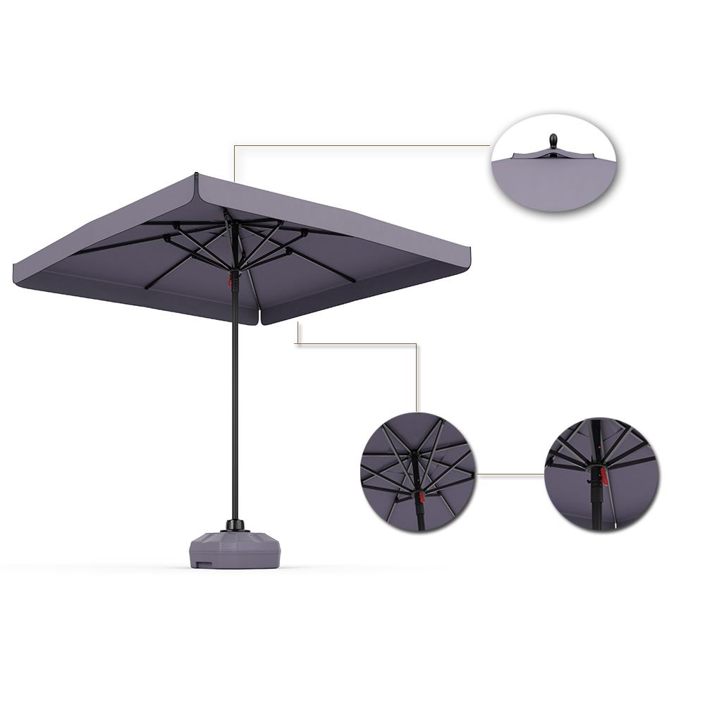 Alezy 307-S Antrasit Polyester Bahçe, Havuz, Plaj Şemsiyesi 200x200 / 8 Kare | ID5607