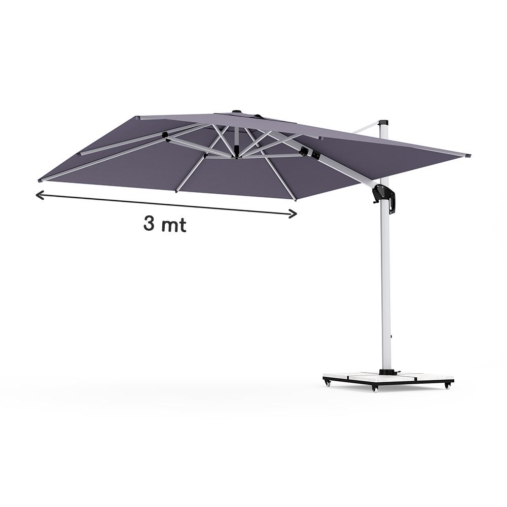 Alezy 313 Mykonos Yandan Gövdeli Ayarlanabilir Şemsiye 3x3m² | ID5611