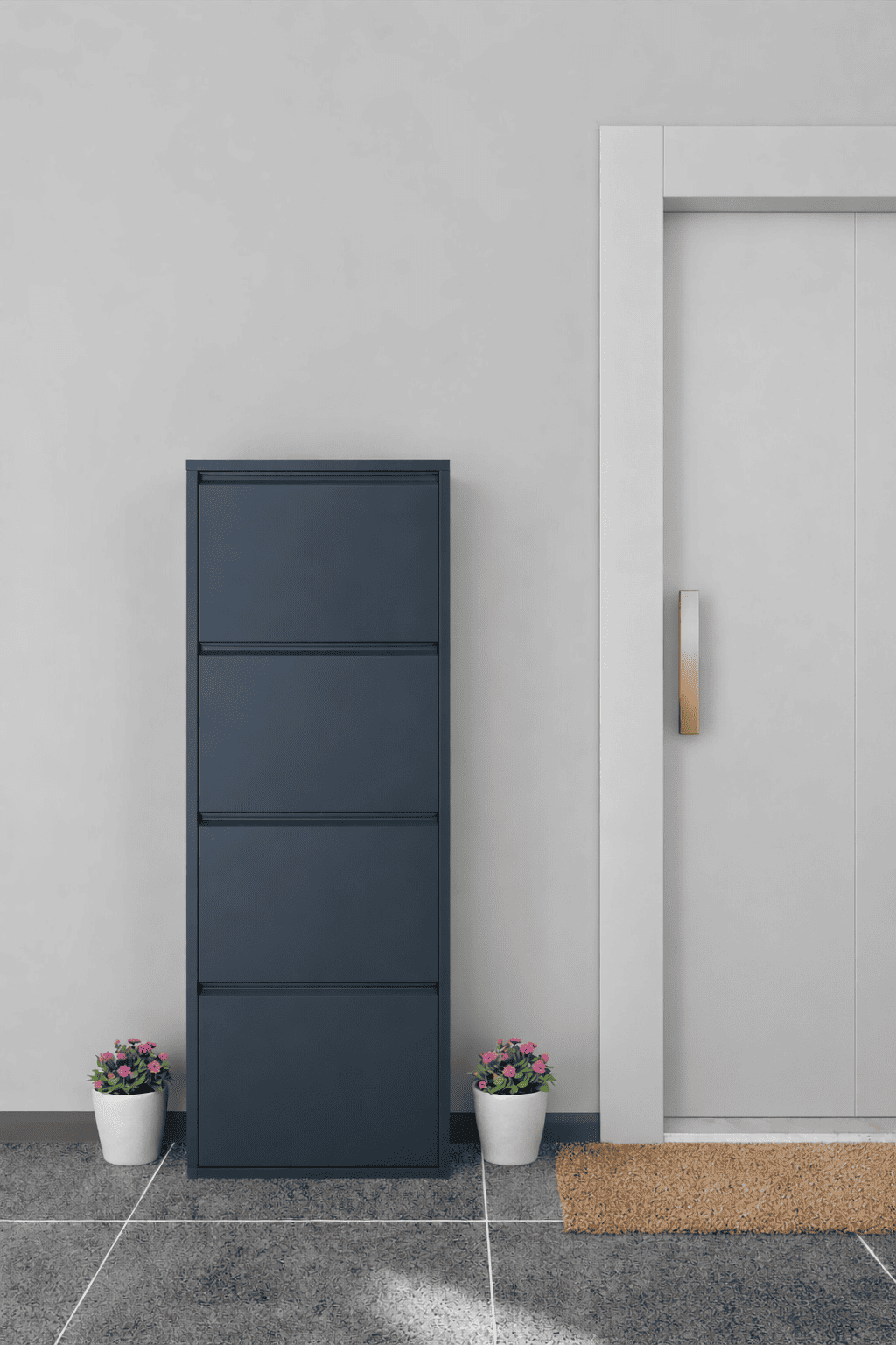 Alezy 4 Çekmeceli Metal Ayakkabılık Dikey