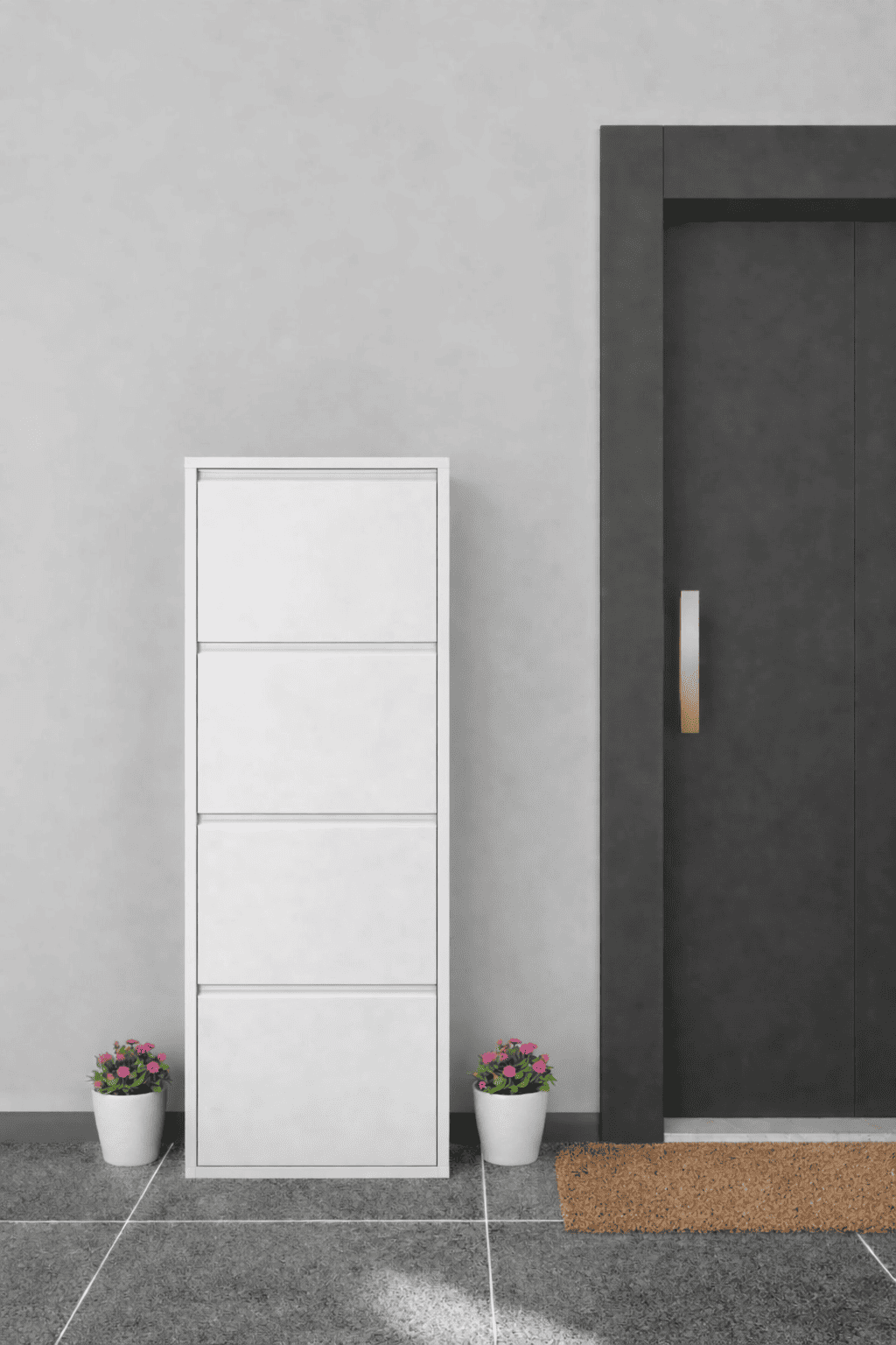 Alezy 4 Çekmeceli Metal Ayakkabılık Dikey