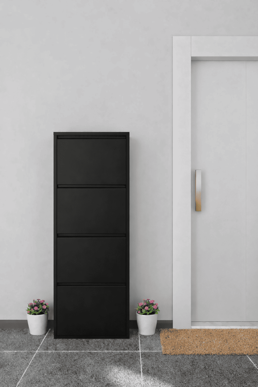 Alezy 4 Çekmeceli Metal Ayakkabılık Dikey