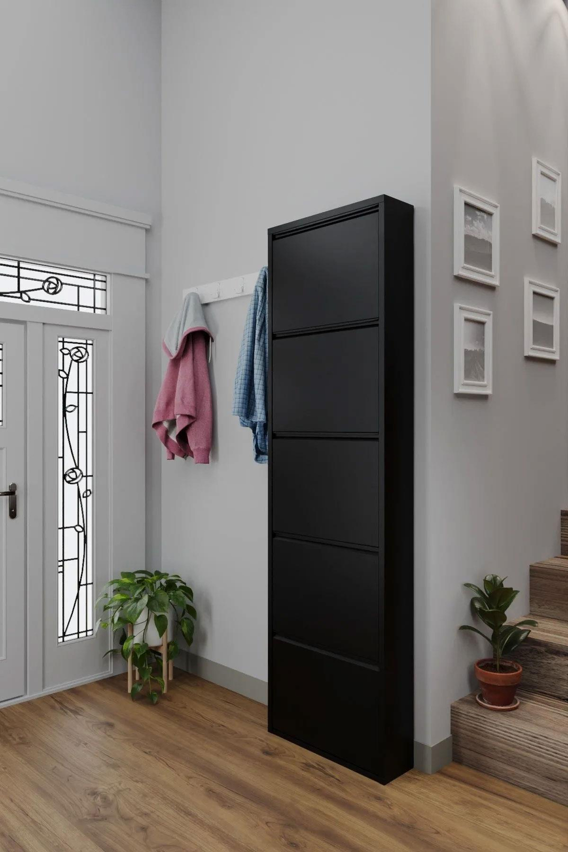 Alezy 5 Çekmeceli Metal Ayakkabılık Dikey