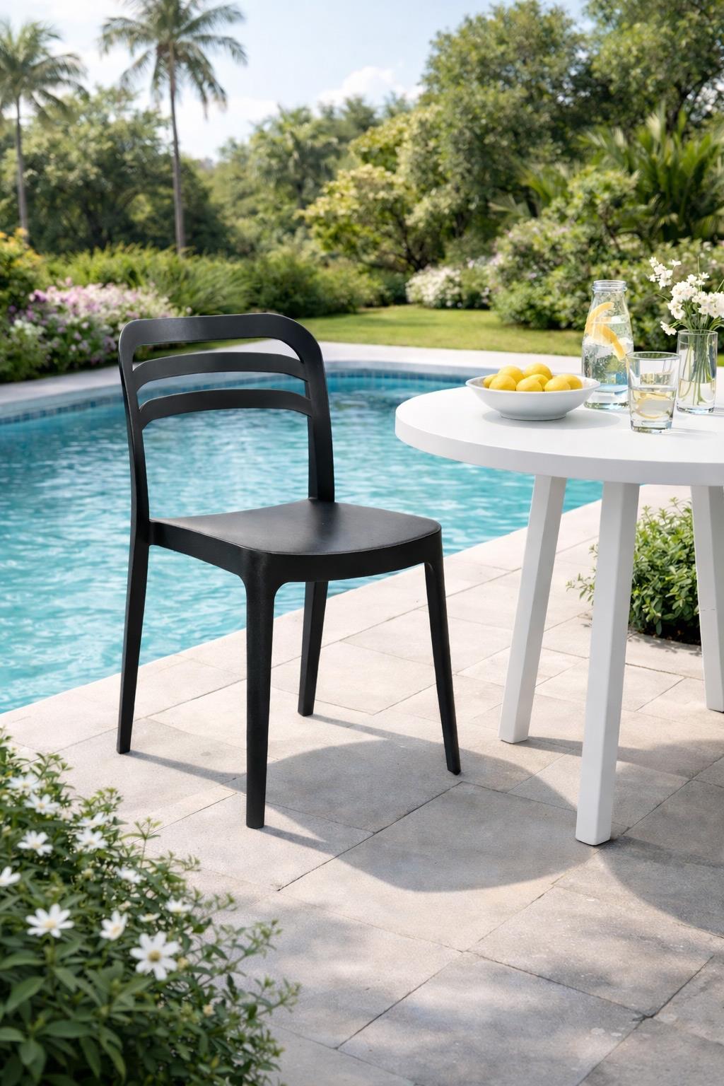 Alezy Aspen Bahçe Balkon Renkli Sandalye Siyah | ID6344