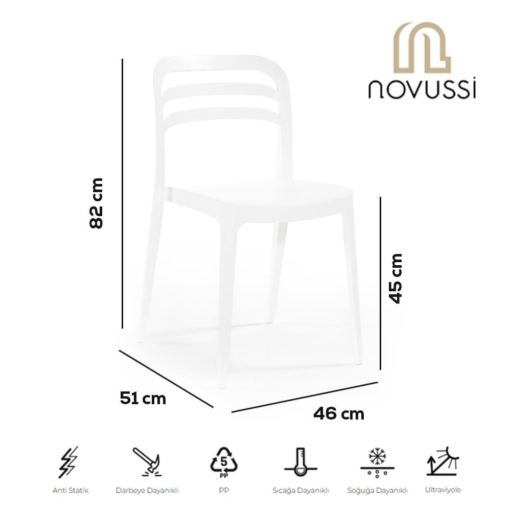 Alezy Aspen Bahçe Balkon Renkli Sandalye Beyaz | ID6349