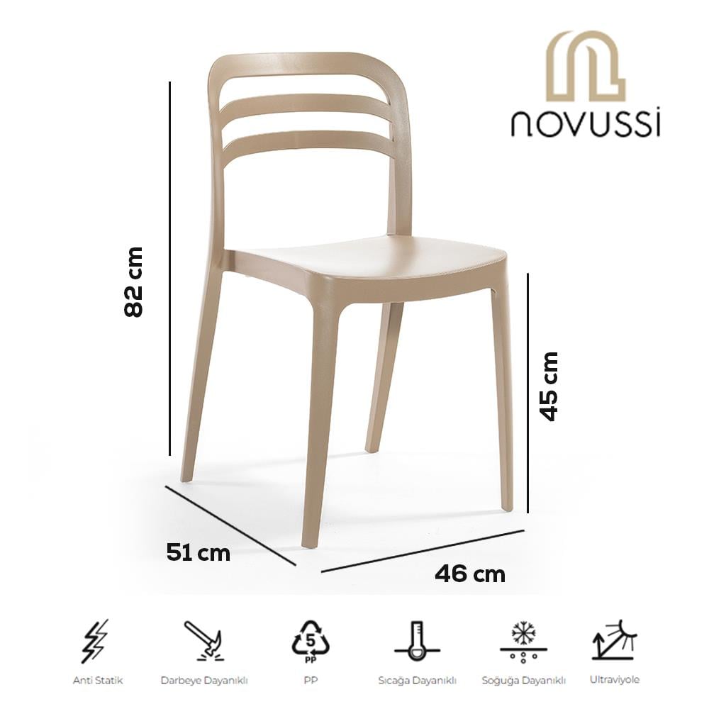 Alezy Aspen Bahçe Balkon Renkli Sandalye Cappucino | ID6346