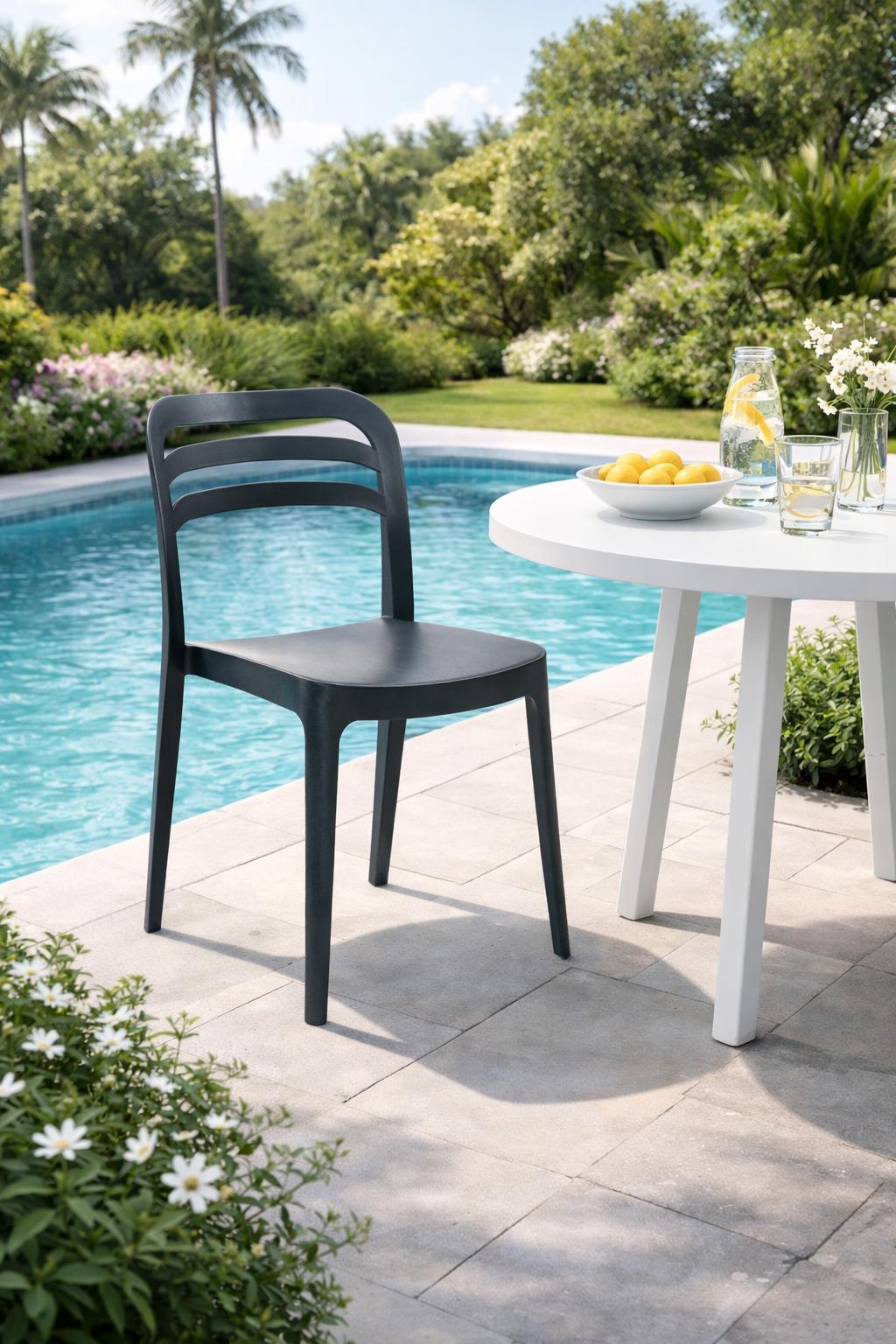 Alezy Aspen Bahçe Balkon Renkli Sandalye Antrasit | ID6345