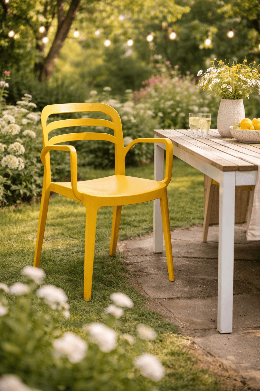 Alezy Aspendos Bahçe Balkon Renkli Koltuk Hardal | ID6352