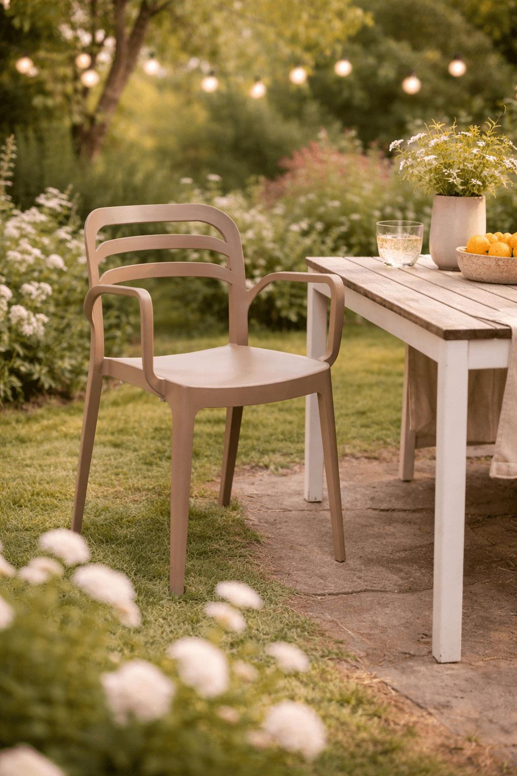 Alezy Aspendos Bahçe Balkon Renkli Koltuk Cappucino | ID6351