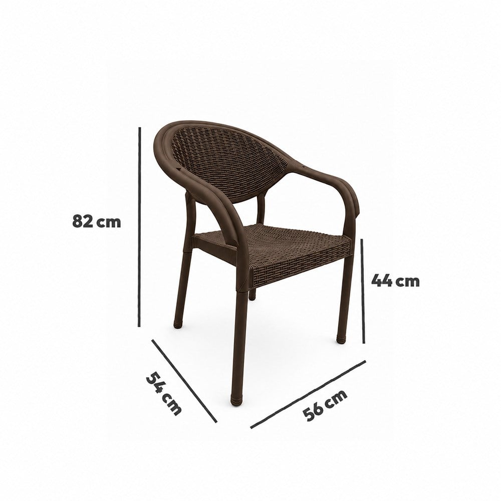 Alezy Atlantis Rattan Desenli Kollu Koltuk