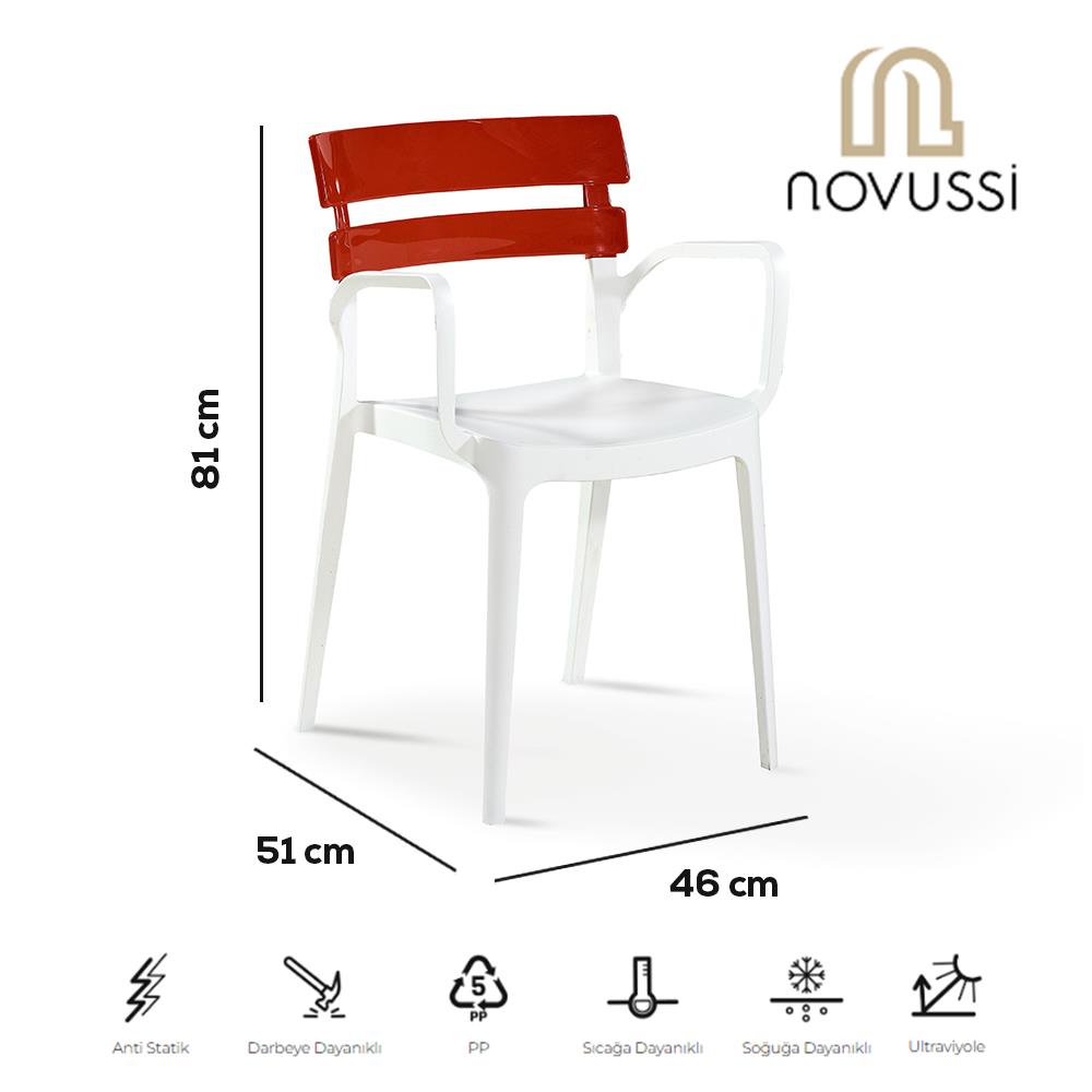 Alezy Bermuda Beyaz Ayaklı Bahçe Balkon Koltuk Kırmızı | ID6369