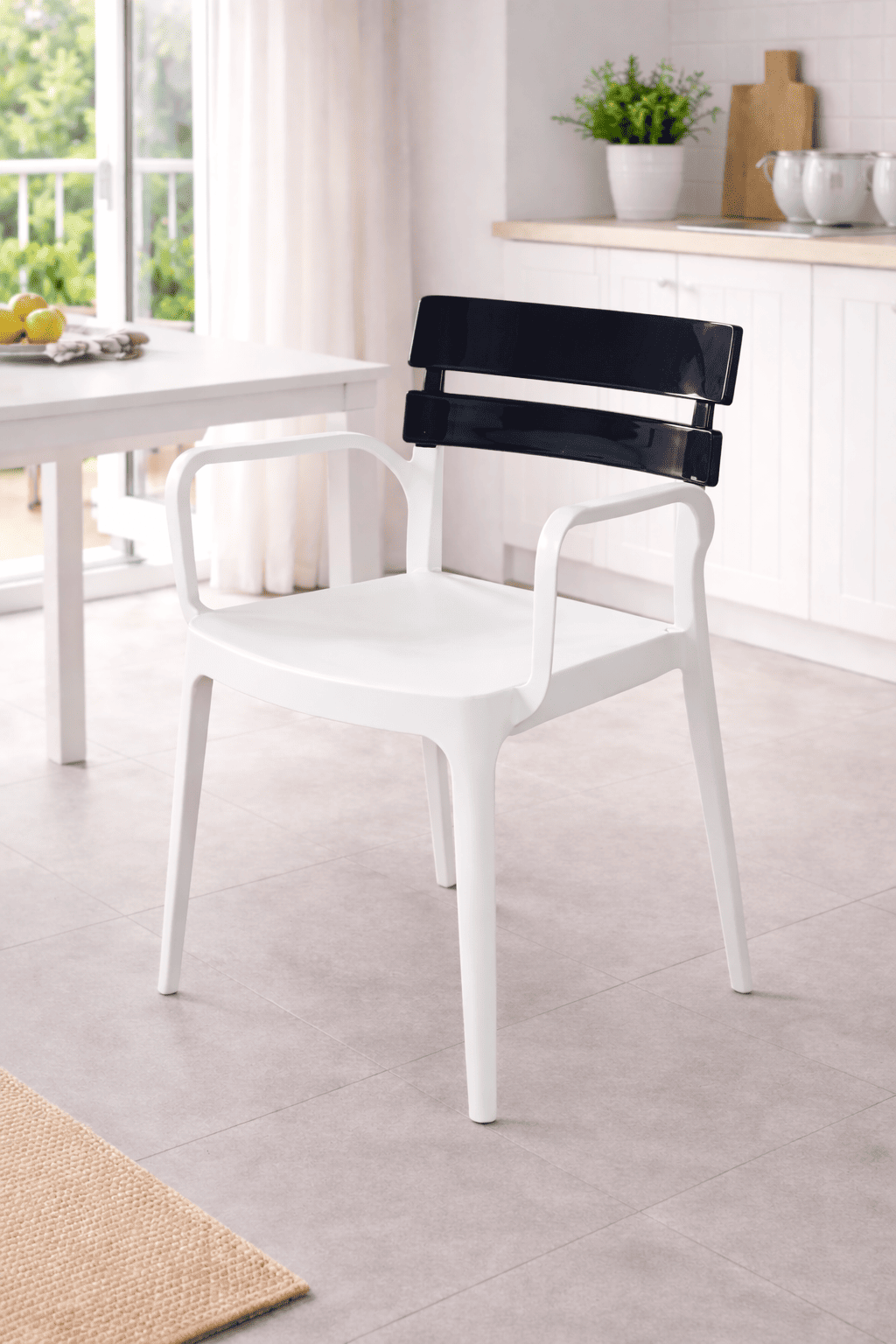 Alezy Bermuda Beyaz Ayaklı Bahçe Balkon Koltuk Antrasit | ID6372