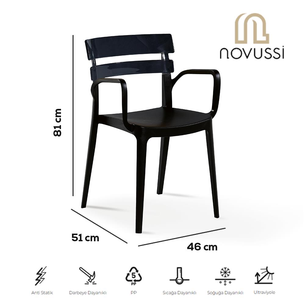 Alezy Bermuda Siyah Ayaklı Bahçe Balkon Koltuk Antrasit | ID6365