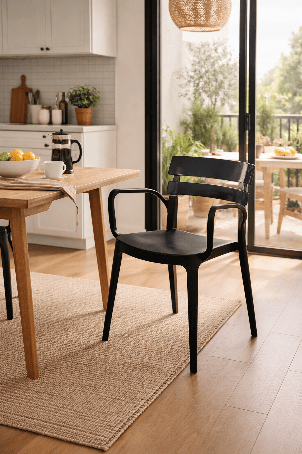 Alezy Bermuda Siyah Ayaklı Bahçe Balkon Koltuk Antrasit | ID6365