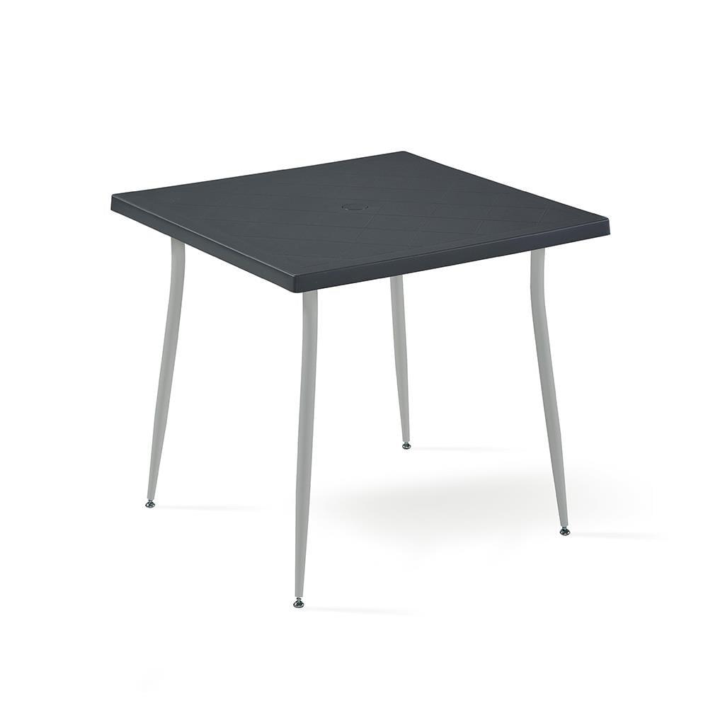 Alezy Carmen 80x80 Metal Gri Ayaklı Masa | ID6328