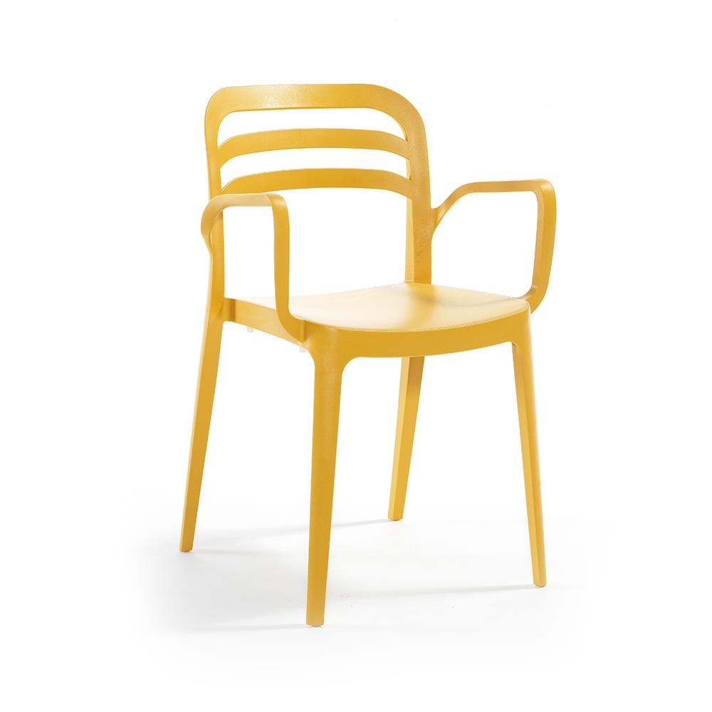 Alezy Carmen Masa Takımı 80x80 Masa + 4 Adet Aspendos Renkli Sandalye Hardal | ID6398