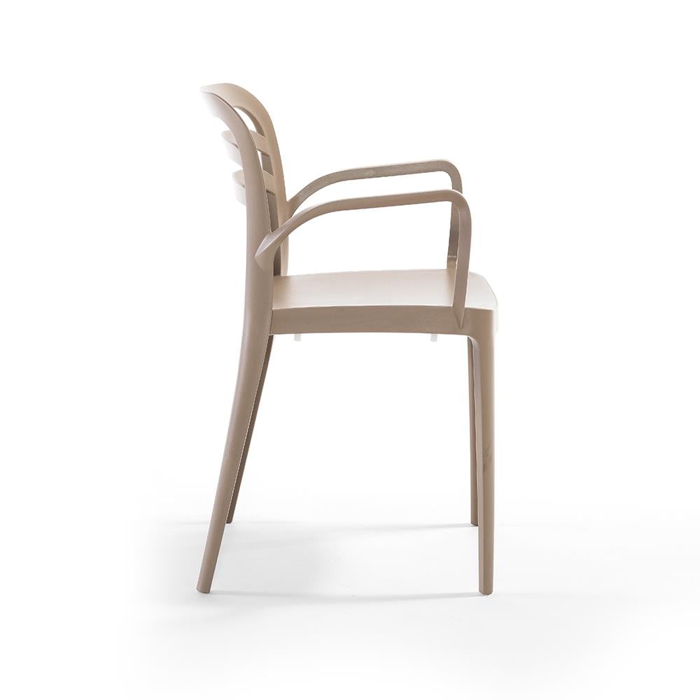 Alezy Carmen Masa Takımı 80x80 Masa + 4 Adet Aspendos Renkli Sandalye Cappucino | ID6397