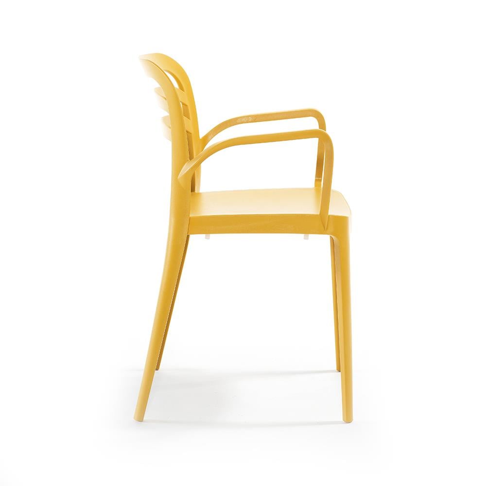 Alezy Carmen Masa Takımı 80x80 Masa + 4 Adet Aspendos Renkli Sandalye Hardal | ID6398