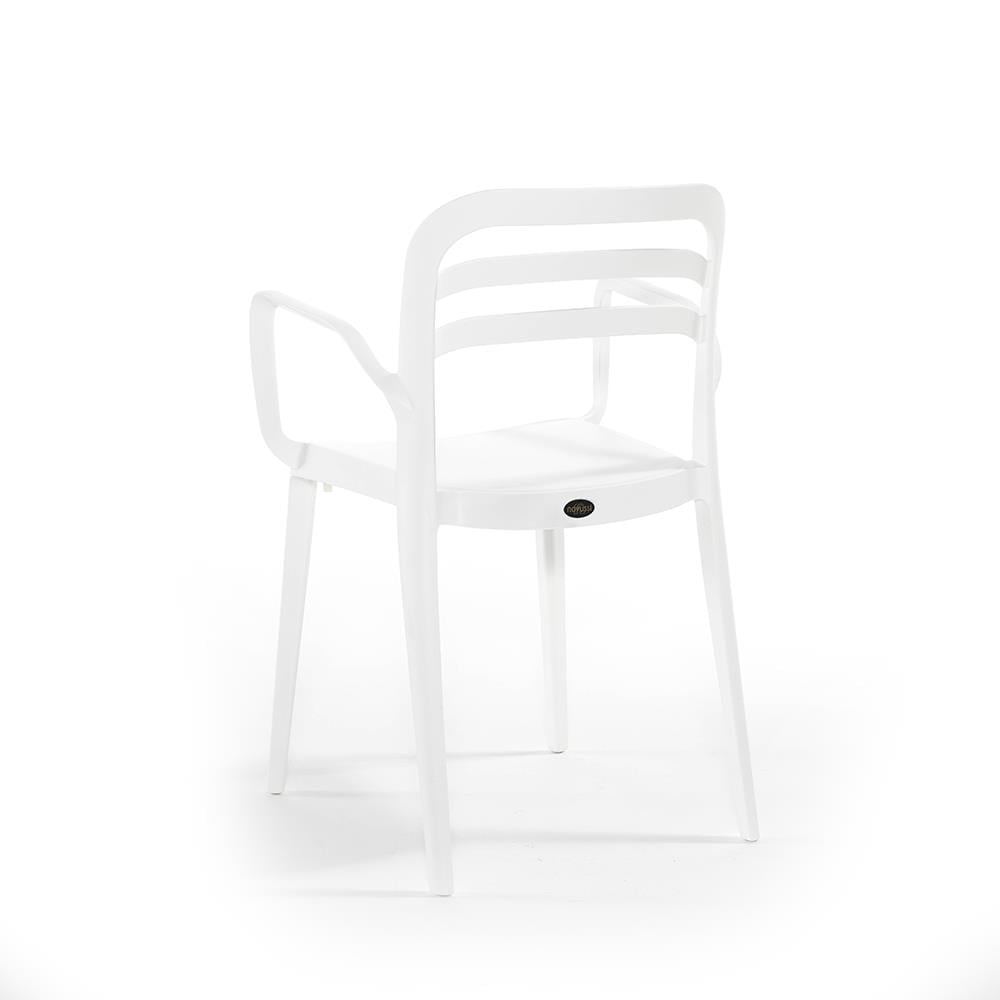 Alezy Carmen Masa Takımı 80x80 Masa + 4 Adet Aspendos Renkli Sandalye Beyaz | ID6396