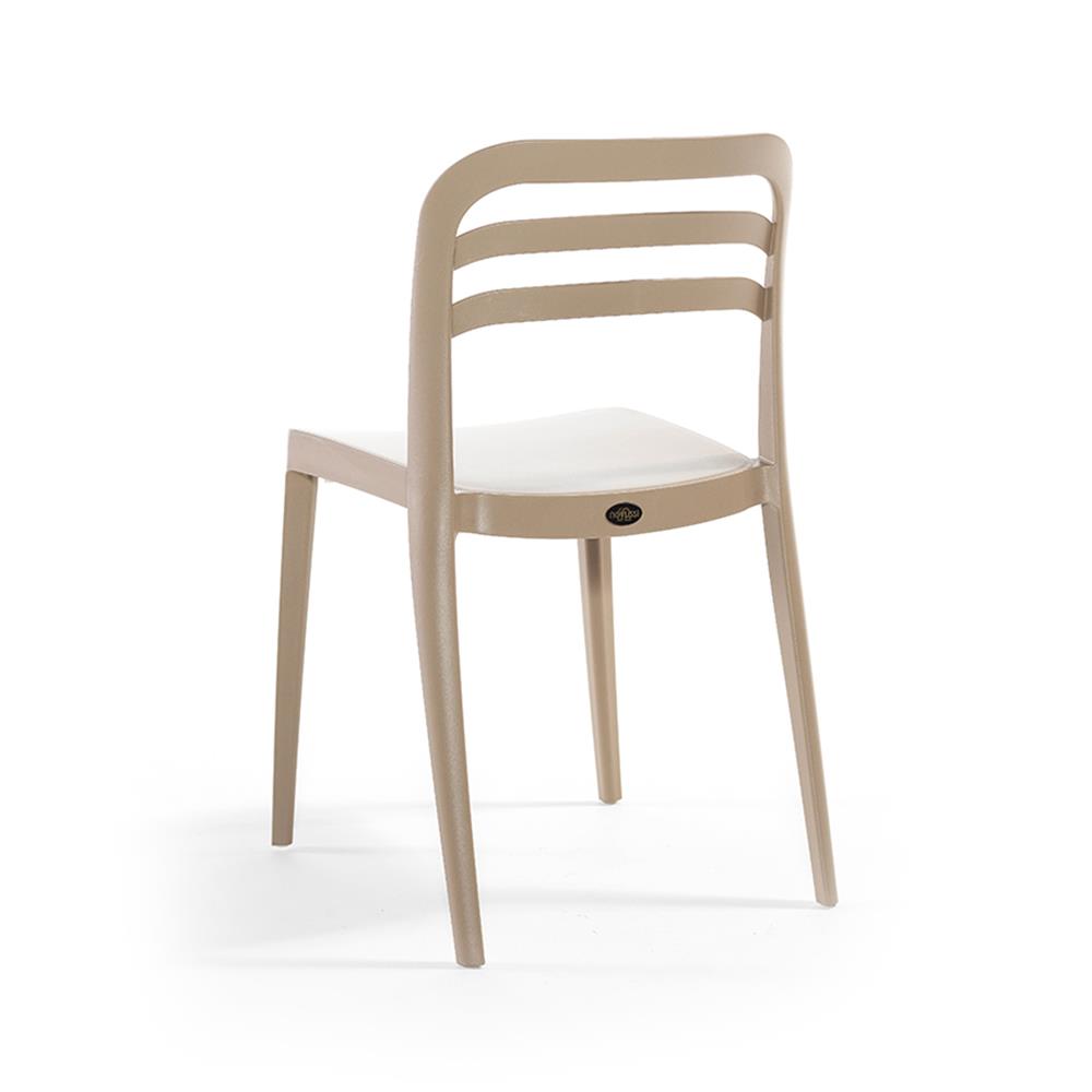 Alezy Carmen Masa Takımı 80x80 Masa + 4 Adet Aspen Renkli Sandalye Cappucino | ID6390