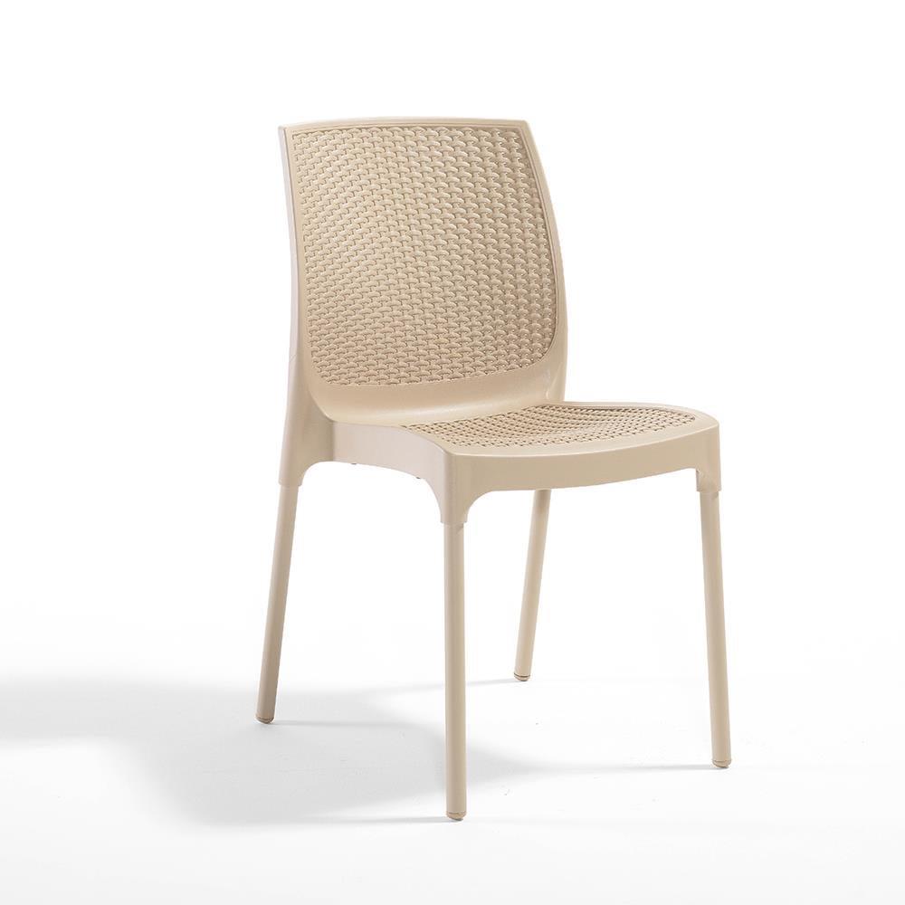 Alezy Carmen Rattan Masa Takımı 80x80 Masa + 4 Adet Rattan Sunny Sandalye | ID6409