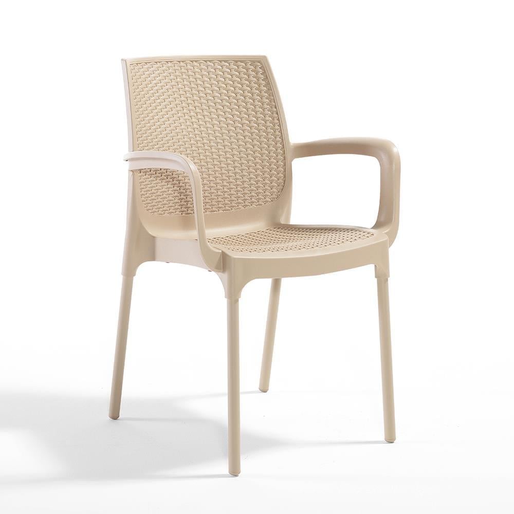 Alezy Carmen Rattan Masa Takımı 80x80 Masa + 4 Adet Rattan Sunset Sandalye | ID6413