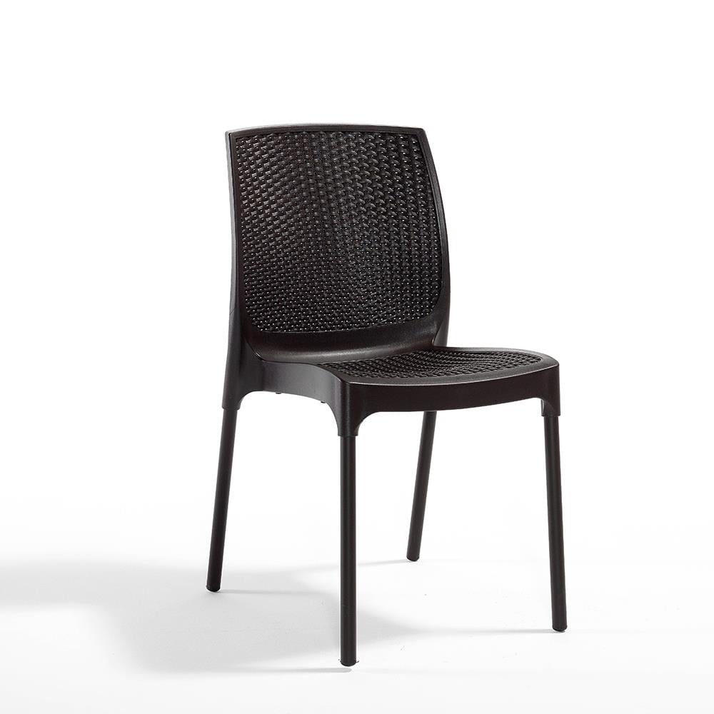 Alezy Carmen Rattan Masa Takımı 80x80 Masa + 4 Adet Rattan Sunny Sandalye Kahve | ID6412