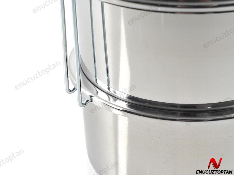 Alezy Çelik 3'lü Sefertası Yemek Taşıma Kabı - 14x7cm | ID2377