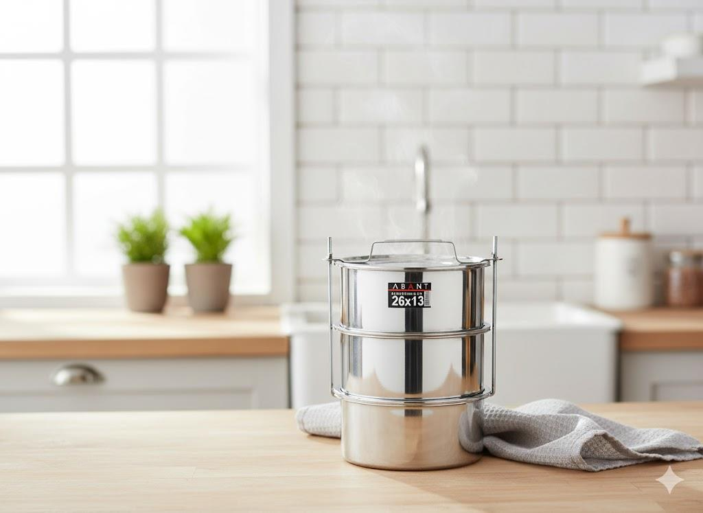 Alezy Çelik 3'lü Sefertası Yemek Taşıma Kabı - 26x13cm | ID2383