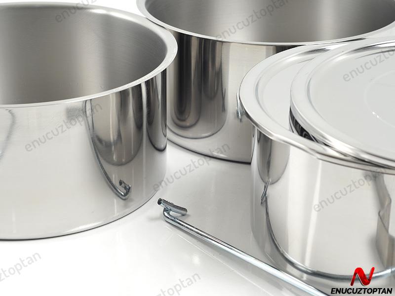 Alezy Çelik 3'lü Sefertası Yemek Taşıma Kabı - 28x14cm | ID2384