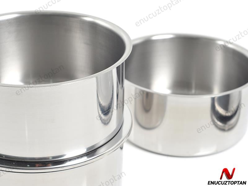 Alezy Çelik 3'lü Sefertası Yemek Taşıma Kabı - 18x9cm | ID2379